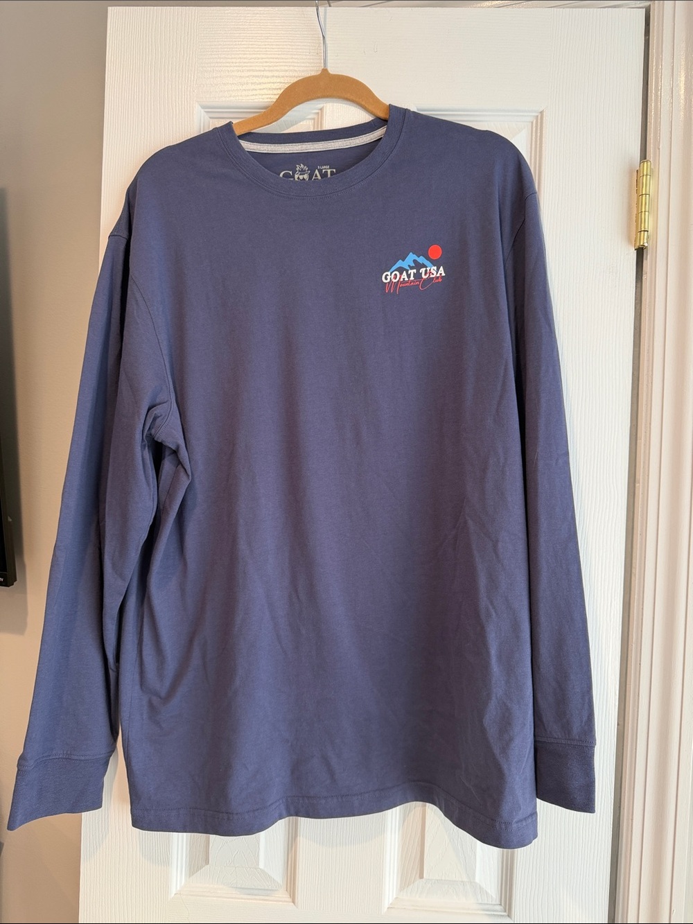 Goat USA Men’s XL Navy Long Sleeve Tee with Small Chest Logo